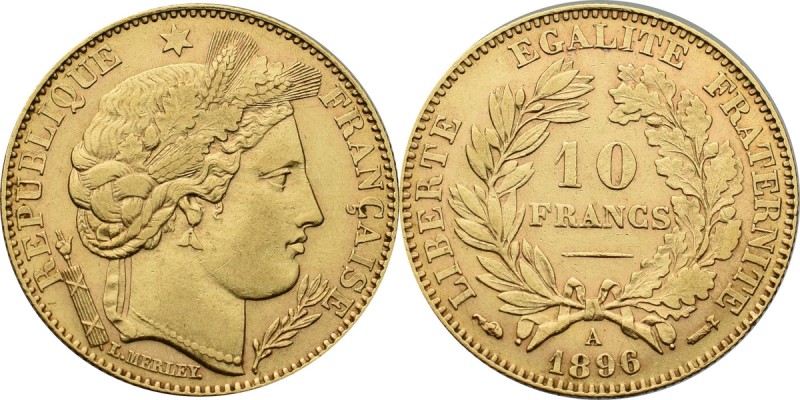 France, 10 francs 1896 
Grade: XF+/AU