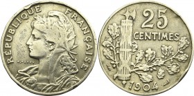 Francja, 25 centimów 1904