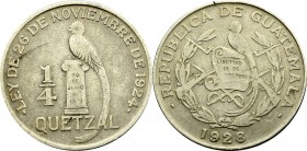 Guatemala, 1/4 quetzal 1928