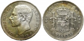 Spain, 5 pesetas 1883