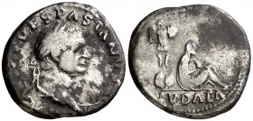 (69-70 d.C.). Vespasiano. Denario. (Spink 2296) (S. 226) (RIC. 2). 2,87 g. MBC-.