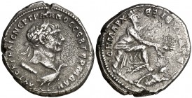 (110-111 d.C.). Trajano. Siria. Antioquía ad Orontem. Tetradracma. (S.GIC. 1089 var, de Tiro) (RPC. III, 3540). 14 g. MBC.