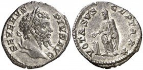 (207 d.C.). Septimio Severo. Denario. (Spink 6393) (S. 791) (RIC. 308). 3,08 g. Bella. EBC/EBC-.