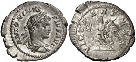(204 d.C.). Caracalla. Denario. (Spink 6895) (S. 658) (RIC. 144b). 2,91 g. EBC-/MBC.