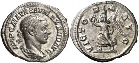 (225 d.C.). Alejandro Severo. Denario. (Spink 7931) (S. 564) (RIC. 180). 3,24 g. EBC.