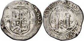 s/d. Juana y Carlos. México. O. 4 reales. (Cal. 88). 12,86 g. Sirvió como joya. (BC+).