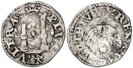 s/d. Felipe II. Nápoles. 1 cinquina. (Vti. tipo 68) (MIR 151). 0,61 g. Flor y símbolo. MBC-.