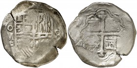 s/d. Felipe II. México. F. 8 reales. (Cal. 154). 26,26 g. Ceca grande. Grietas BC.