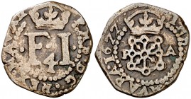1622. Felipe IV. Pamplona. 4 cornados. (Cal. 1648) (R.ROS 4.5.14 var. 2). 2,56 g. MBC/MBC+.