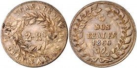 1860. Argentina. 2 reales. (Kr. 11). 7,18 g. CU. MBC+.