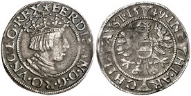 1549. Austria. Fernando I. 1 Groschen. 1,86 g. Escasa. MBC.