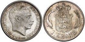 1915. Dinamarca. Cristian X. VBP. 1 corona. (Kr. 819). 7,52 g. AG. S/C.