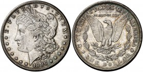 1886. Estados Unidos. S (San Francisco). 1 dólar. (Kr. 110). 26,69 g. AG. Escasa. MBC+.