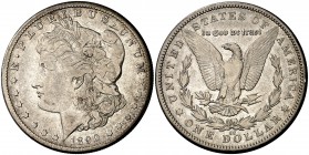 1890. Estados Unidos. CC (Carson City). 1 dólar. (Kr. 110). 26,44 g. AG. Rara. MBC-.