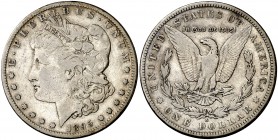 1895. Estados Unidos. S (San Francisco). 1 dólar. (Kr. 110). 26,30 g. AG. Muy rara. BC+.