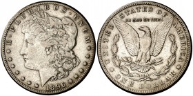 1896. Estados Unidos. S (San Francisco). 1 dólar. (Kr. 110). 26,49 g. AG. Rara. MBC.