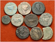 Lote de 10 bronces hispano-romanos. A examinar. BC+/MBC.