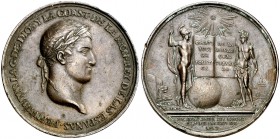 1812. Fernando VII. Cádiz. Promulgación de la Constitución. Medalla. (Almagro-Gorbea et al. 470 y 471) (Ruiz Trapero 426-428) (V. 292) 60,61 g. 56 mm....