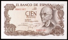 1970. 100 pesetas. (Ed. D73). 17 de noviembre, Falla. Sin serie, nº 0001167. S/C-.