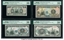Bolivia Banco de la Nacion Boliviana 1; 5 (2); 10 Bolivianos 11.5.1911 Pick 102b; 105a; 105b; 107b Four Examples PMG Choice About Unc 58 EPQ; About Un...