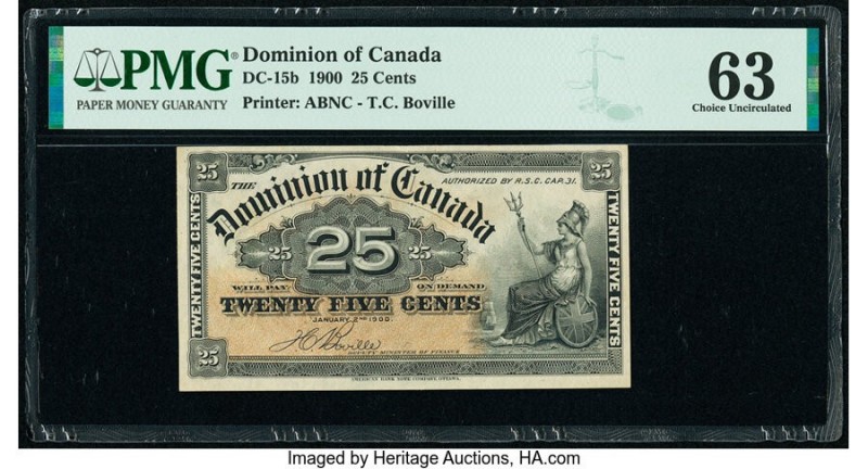 Canada Dominion of Canada 25 Cents 2.1.1900 Pick 9b DC-15b PMG Choice Uncirculat...