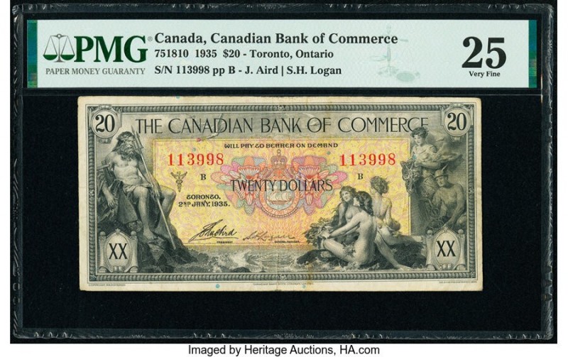 Canada Toronto, ON- Canadian Bank of Commerce $20 2.1.1935 Ch.# 75-18-10 PMG Ver...