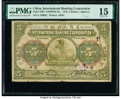 China International Banking Corporation, Hankow 5 Dollars 1.7.1918 Pick S407 S/M#M10-41a PMG Choice Fine 15. Minor repairs and annotations. 

HID09801...