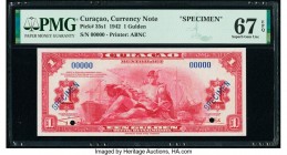 Curacao Muntbiljetten 1 Gulden 1942 Pick 35s1 Specimen PMG Superb Gem Unc 67 EPQ. Two POCs.

HID09801242017

© 2020 Heritage Auctions | All Rights Res...
