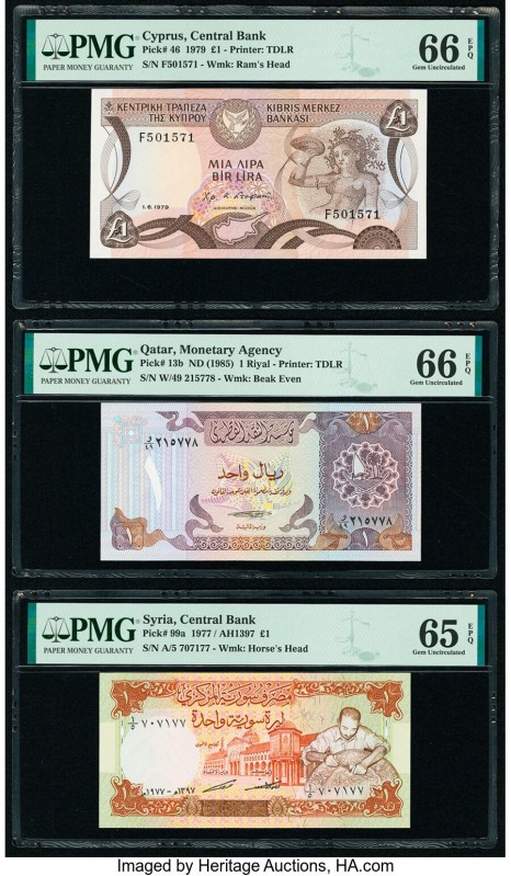 Cyprus Central Bank of Cyprus 1 Pound 1979 Pick 46 PMG Gem Uncirculated 66 EPQ; ...