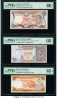 Cyprus Central Bank of Cyprus 1 Pound 1979 Pick 46 PMG Gem Uncirculated 66 EPQ; Qatar Qatar Monetary Agency 1 Riyal ND (1985) Pick 13b PMG Gem Uncircu...