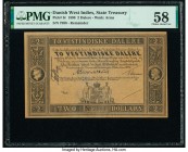 Danish West Indies State Treasury 2 Dalere 1898 Pick 8r Remainder PMG Choice About Unc 58. 

HID09801242017

© 2020 Heritage Auctions | All Rights Res...