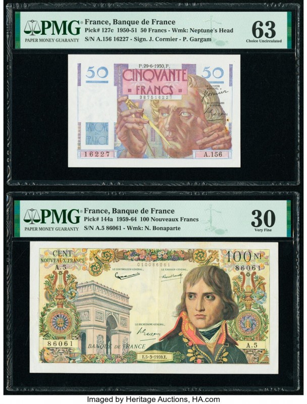 France Banque de France 50 Francs 29.6.1950 Pick 127c PMG Choice Uncirculated 63...
