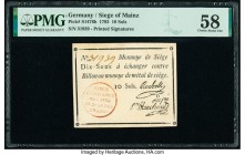 Germany Siege of Mainz 10 Sols 1793 Pick S1476b PMG Choice About Unc 58. Minor stains.

HID09801242017

© 2020 Heritage Auctions | All Rights Reserved...