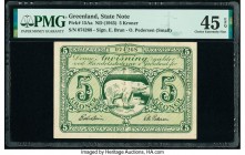 Greenland State Note 5 Kroner ND (1945) Pick 15Aa PMG Choice Extremely Fine 45 EPQ. 

HID09801242017

© 2020 Heritage Auctions | All Rights Reserved