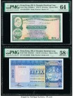 Hong Kong Hongkong & Shanghai Banking Corp. 10; 50 Dollars 31.3.1975; 31.3.1983 Pick 182g; 184h Two Examples PMG Choice Uncirculated 64; Choice About ...