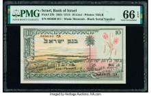 Israel Bank of Israel 10 Lirot 1955 / 5715 Pick 27b PMG Gem Uncirculated 66 EPQ. 

HID09801242017

© 2020 Heritage Auctions | All Rights Reserved