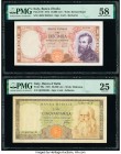 Italy Banco d'Italia 10,000; 50,000 Lire 1973; 1967 Pick 97f; 99a Two Examples PMG Choice About Unc 58; Very Fine 25. Tears mentioned on pick 99a

HID...