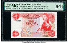 Mauritius Bank of Mauritius 10 Rupees ND (1967) Pick 31a PMG Choice Uncirculated 64 EPQ. 

HID09801242017

© 2020 Heritage Auctions | All Rights Reser...