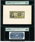 Mexico Banco de Chihuahua 50 Centavos 1889; ND (1889) Pick S119p1; S119p2 Front and Back Proofs PMG Superb Gem Unc 67 EPQ; Gem Uncirculated 66 EPQ. Pr...