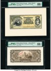 Mexico Banco Nacional de Mexico 50 Pesos ND (1885-1913) Pick S260p1; S260p2 Front and Back Proofs PMG Gem Uncirculated 66 EPQ (2). Printer's annotatio...