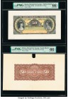 Mexico Mercantil de Yucatan 50 Pesos ND (1897-1904) Pick S456p1; S456p2 Front and Back Proofs PMG Gem Uncirculated 66 EPQ (2). POCs and printer's anno...