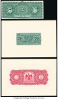 Mexico (Banco de Chihuahua, Mercantile de Yucatan and San Luis Potosi) Group Lot of 3 Back Proofs Crisp Uncirculated. One POC, small hole and thinning...