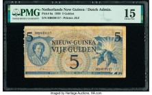 Netherlands New Guinea Nieuw-Guinea 5 Gulden 1950 Pick 6a PMG Choice Fine 15. Edge damage.

HID09801242017

© 2020 Heritage Auctions | All Rights Rese...