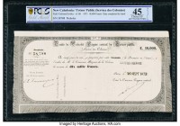 New Caledonia Tresor Public 10,000 Francs 26.9.1873 Pick UNL PCGS Choice EF 45 Details. Pinholes noted.

HID09801242017

© 2020 Heritage Auctions | Al...