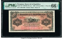 Paraguay Banco de la Republica 10 Pesos M.N. = 1 Peso Oro 1907 Pick 157 PMG Gem Uncirculated 66 EPQ. 

HID09801242017

© 2020 Heritage Auctions | All ...
