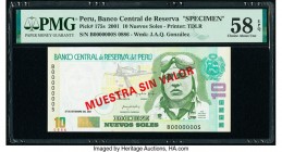 Peru Banco Central de Reserva 10 Nuevos Soles 27.9.2001 Pick 175s Specimen PMG Choice About Unc 58 EPQ. 

HID09801242017

© 2020 Heritage Auctions | A...