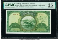 Turkey Ministry of Finance 1 Livre ND (1926) / AH1341 Pick 119a PMG Choice Very Fine 35. 

HID09801242017

© 2020 Heritage Auctions | All Rights Reser...