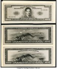 Yugoslavia National Bank 1000 Dinara 1943 Pick 35Fp Front and Back (2) Photographic Proofs Crisp Uncirculated. All examples mounted on cardstock; one ...