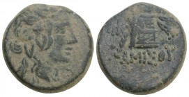 reek Pontos. Amisos. Time of Mithradates VI Eupator circa 120-63 BC. Bronze Æ 20.9 mm, 8,3 g 
Head of Dionysos right, wearing ivy wreath / AMIΣOΥ, thy...