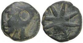 Greek
Pontos, Amisos (?). Ca. 130-100 B.C. AE 28 20.4gr 26 mm. 
 Male head left, wearing bashlyk (palm-branch to right?) / 8-pointed star, pellet at c...